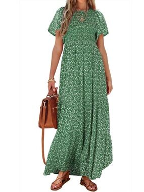 Green Floral Maxi Dress